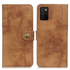 Leather Case Stands Flip Cover Holder A04D for Samsung Galaxy A03s Brown