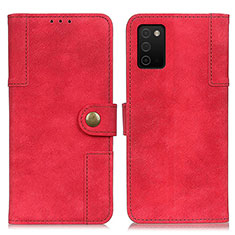 Leather Case Stands Flip Cover Holder A04D for Samsung Galaxy A03s Red