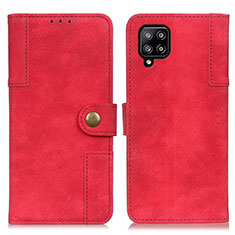 Leather Case Stands Flip Cover Holder A04D for Samsung Galaxy A22 4G Red