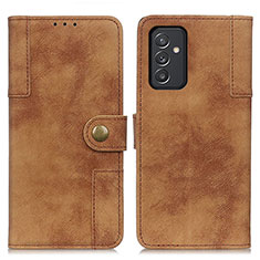 Leather Case Stands Flip Cover Holder A04D for Samsung Galaxy A24 4G Brown