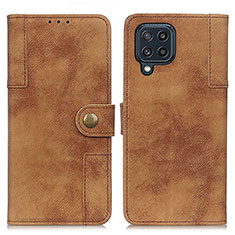 Leather Case Stands Flip Cover Holder A04D for Samsung Galaxy M32 4G Brown