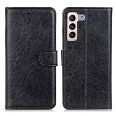 Leather Case Stands Flip Cover Holder A04D for Samsung Galaxy S22 Plus 5G Black