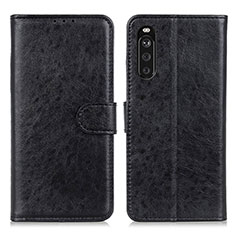 Leather Case Stands Flip Cover Holder A04D for Sony Xperia 10 III Lite Black