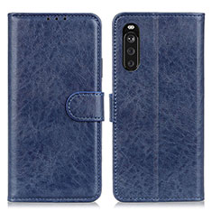 Leather Case Stands Flip Cover Holder A04D for Sony Xperia 10 III Lite Blue