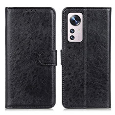 Leather Case Stands Flip Cover Holder A04D for Xiaomi Mi 12S 5G Black