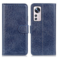 Leather Case Stands Flip Cover Holder A04D for Xiaomi Mi 12S 5G Blue