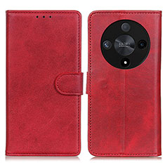 Leather Case Stands Flip Cover Holder A05D for Huawei Honor X9b 5G Red