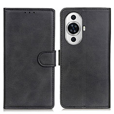 Leather Case Stands Flip Cover Holder A05D for Huawei Nova 11 Pro Black