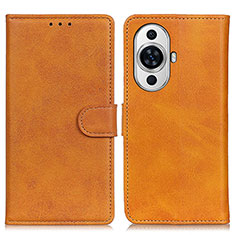 Leather Case Stands Flip Cover Holder A05D for Huawei Nova 11 Pro Brown