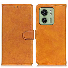 Leather Case Stands Flip Cover Holder A05D for Motorola Moto Edge (2023) 5G Brown