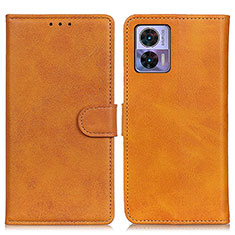 Leather Case Stands Flip Cover Holder A05D for Motorola Moto Edge 30 Lite 5G Brown