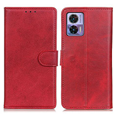 Leather Case Stands Flip Cover Holder A05D for Motorola Moto Edge 30 Lite 5G Red