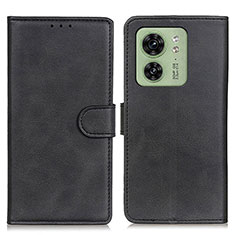 Leather Case Stands Flip Cover Holder A05D for Motorola Moto Edge 40 5G Black