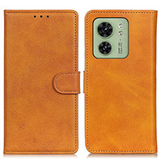 Leather Case Stands Flip Cover Holder A05D for Motorola Moto Edge 40 5G Brown