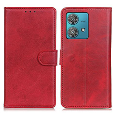 Leather Case Stands Flip Cover Holder A05D for Motorola Moto Edge 40 Neo 5G Red