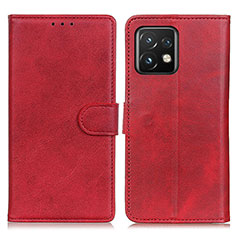 Leather Case Stands Flip Cover Holder A05D for Motorola Moto Edge 40 Pro 5G Red