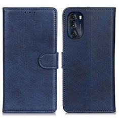 Leather Case Stands Flip Cover Holder A05D for Motorola Moto G 5G (2022) Blue