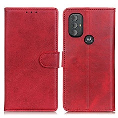 Leather Case Stands Flip Cover Holder A05D for Motorola Moto G Play (2023) Red