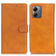 Leather Case Stands Flip Cover Holder A05D for Motorola Moto G14 Blue
