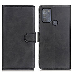 Leather Case Stands Flip Cover Holder A05D for Motorola Moto G50 Black