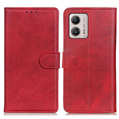 Leather Case Stands Flip Cover Holder A05D for Motorola Moto G53 5G Red