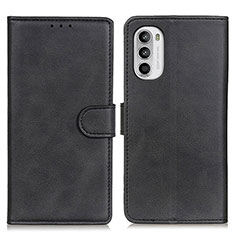 Leather Case Stands Flip Cover Holder A05D for Motorola Moto G71s 5G Black