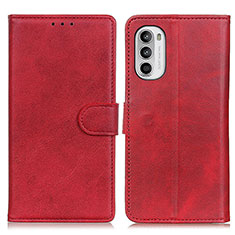 Leather Case Stands Flip Cover Holder A05D for Motorola Moto G71s 5G Red