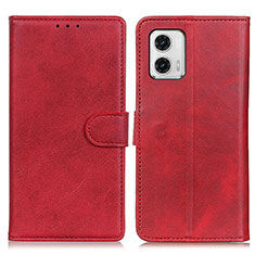 Leather Case Stands Flip Cover Holder A05D for Motorola Moto G73 5G Red