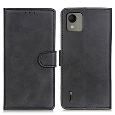 Leather Case Stands Flip Cover Holder A05D for Nokia C110 Black