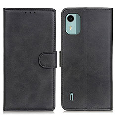 Leather Case Stands Flip Cover Holder A05D for Nokia C12 Black