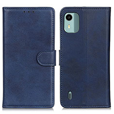 Leather Case Stands Flip Cover Holder A05D for Nokia C12 Blue