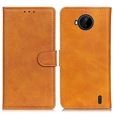 Leather Case Stands Flip Cover Holder A05D for Nokia C20 Plus Brown