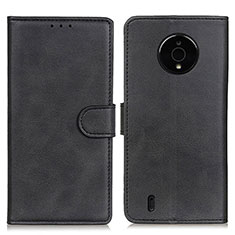 Leather Case Stands Flip Cover Holder A05D for Nokia C200 Black