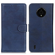 Leather Case Stands Flip Cover Holder A05D for Nokia C200 Blue