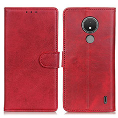 Leather Case Stands Flip Cover Holder A05D for Nokia C21 Red