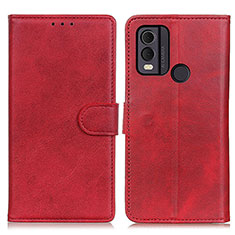 Leather Case Stands Flip Cover Holder A05D for Nokia C22 Red