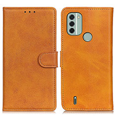 Leather Case Stands Flip Cover Holder A05D for Nokia C31 Brown