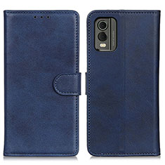 Leather Case Stands Flip Cover Holder A05D for Nokia C32 Blue