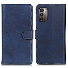 Leather Case Stands Flip Cover Holder A05D for Nokia G21 Blue