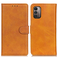 Leather Case Stands Flip Cover Holder A05D for Nokia G21 Brown