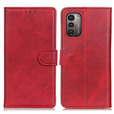 Leather Case Stands Flip Cover Holder A05D for Nokia G21 Red