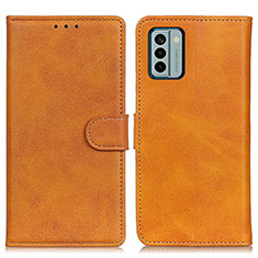 Leather Case Stands Flip Cover Holder A05D for Nokia G22 Brown