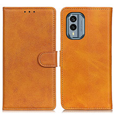 Leather Case Stands Flip Cover Holder A05D for Nokia X30 5G Brown