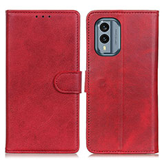 Leather Case Stands Flip Cover Holder A05D for Nokia X30 5G Red