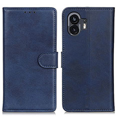 Leather Case Stands Flip Cover Holder A05D for Nothing Phone 2 Blue