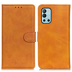 Leather Case Stands Flip Cover Holder A05D for OnePlus 9R 5G Brown