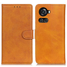 Leather Case Stands Flip Cover Holder A05D for OnePlus Ace 5G Brown