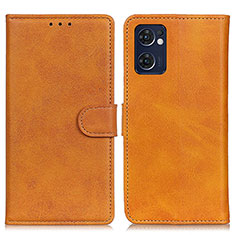 Leather Case Stands Flip Cover Holder A05D for OnePlus Nord CE 2 5G Brown