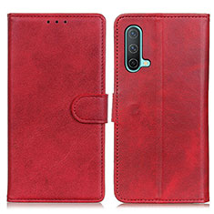 Leather Case Stands Flip Cover Holder A05D for OnePlus Nord CE 5G Red