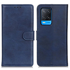 Leather Case Stands Flip Cover Holder A05D for Oppo A54 4G Blue